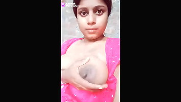 Mampi saha showing her boobs and rubbing pussy on chamet live with face