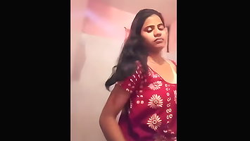 Super cute babe desi nude self
