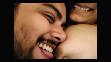licking wife big boobs