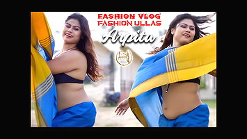 ARPITA MAKEOVER WITH BLUE SAREE AT BEACH RESORT