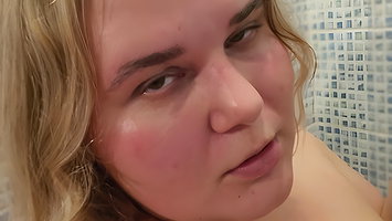 Pissed in the face and mouth of a fat blonde in a Russian bathhouse