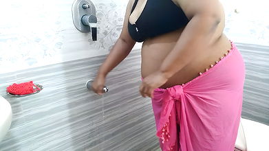 55-year-old Indian stepmom gets sexually excited and has sex with a water pipe in the bathroom – Desi Sex