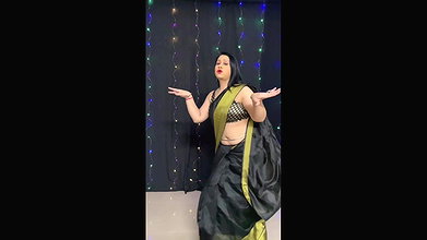 anjali rana hot sizzling dance in black saree and belly chain 22