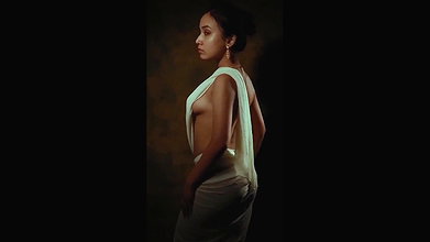 Sexy Hot Dusky Model Topless Saree Shoot 22