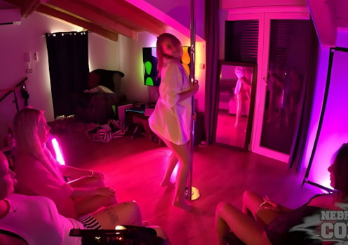 Abbie Storm, Eyla Moore, Rosalinda & Vanessa Klein – 4way Striptease Dancing Models On Vacation Together In Croatia