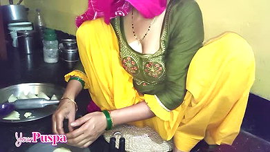 My Desi Maid Stays at My House to Work at Night on Festival, Kitchen Sex Video, Full Romantic Sex Video