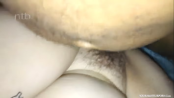 Brunette fingered and spit roasted by black studs