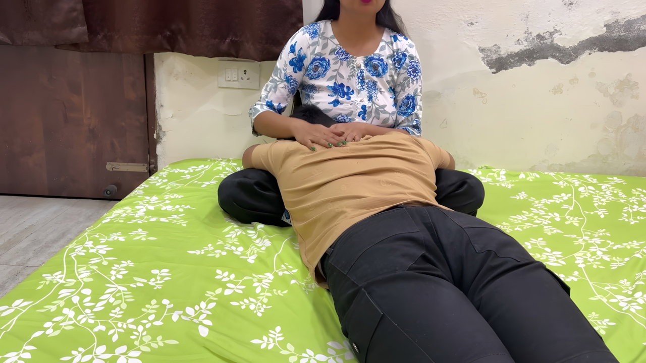 Aunty caught her nephew and seeing him sad, she had a lot of fun with him in desi style