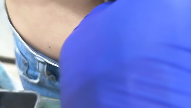 sexy nerd girl hot navel piercing in yellow top1