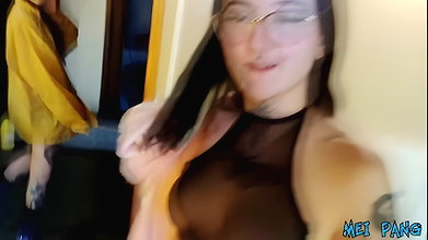 Impressive fucking scene with two curvy amateur girls including Mei Pang