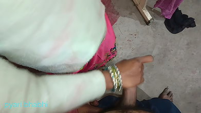 The best handjob came out of the water of the brother-in-law’s cock, the handjob