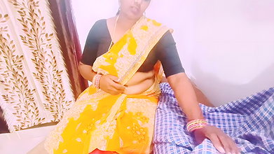 Indian Saree Stepmom and Stepson Hardcore Fucking Telugu Dirty Talks