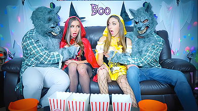 Step Daughters In Costumes Dani Blu & Bailey Base Bang Their Step Dads On Halloween – DaughterSwap
