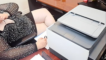 Big ass pawg blonde milf gets her panty taken off & creampied by employee