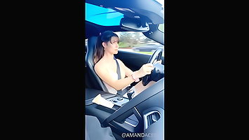 Amanda Cerny Sexy Shirtless Driving OnlyFans Video Leaked
