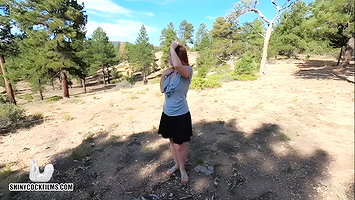 Masturbating outside in nature