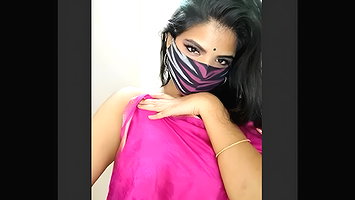 Sexy Eyes Theera showing her boobs and horny expression on her face