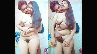 Beauty Girl Nude getting boobs pressed by BF