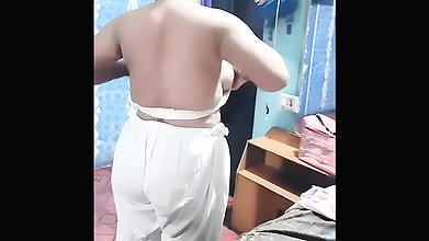 My sweet wife wearing the clothes