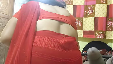 My aunty Hard Rock fuck Red saree