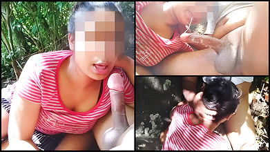 Class කට් කරලා කැලේට ගිහින් අයියගෙ කැරිත් එක්ක කටට ගත්තා ｜ Sri lankan outdoor blowjob cum swallow