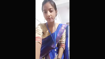 Beautiful girl stripping sari
