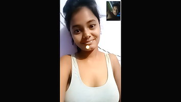 Cute girl big boobs showing to lover