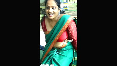 malayali vlogger Ashitha Vinod Sexy big dep navel in green saree