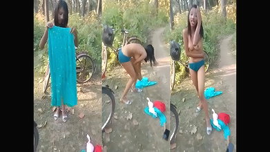 Desi girl outdoor fun