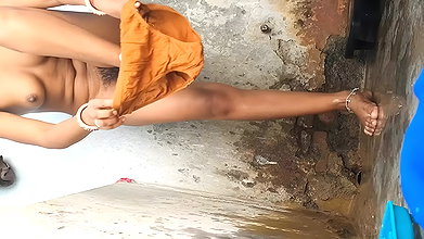 Desi Indian (HD) Schoolgirl bathroom fingering hairy pussy with orgasm caught camera mms leaked viral video