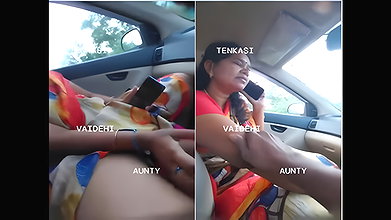 Bhabhi Pussy fingering by lover inside car