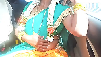Telugu dirty talks Car sex Sexy saree aunty roma