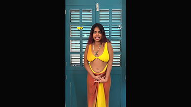 watersoul sexy boobs and pierced navel in yellow bikini