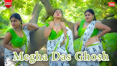 BONG BEAUTY MEGHA IN A WHITE SAREE WITH A SLEEVELE