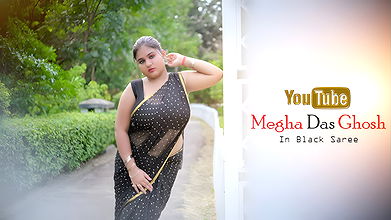 x MEGHA DAS GHOSH IN BLACK CHIFFON SAREE VIDEO ｜ OUT