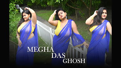MEGHA DAS GHOSH IN BLUE CHIFFON SAREE VIDEO ｜ OUTD
