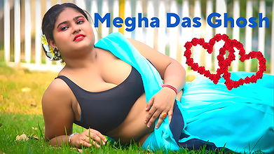 MEGHA DAS GHOSH IN BLUE CONTRAST SAREE VIDEO ｜｜ ME