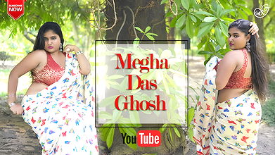 MEGHA DAS GHOSH IN WHITE CHIFFON PRINTED SAREE WIT