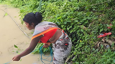 Mouni Hanshda Village Net Fishing video
