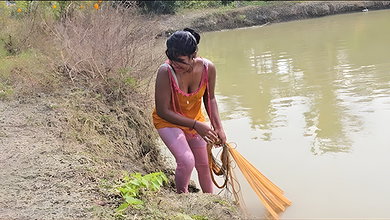 Village wife fishing video 5