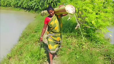 Amazing making of Banana plant Boat and fishing on
