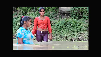 Amazing Mom and Daughter Fishing in Village pond