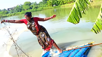 Amazing net fishing   Village women net fishing us