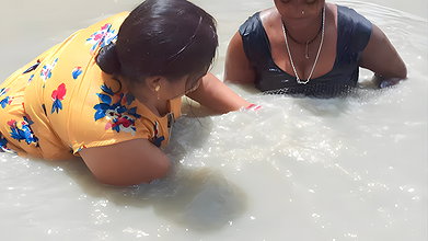 x Amazing Village Women fishing With Unknown Ingredi