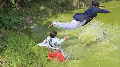 Amazing Village Women Net Fishing in Village fish