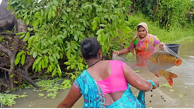 Amazing Village Women Traditional Fishing Techniqu