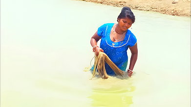 Traditional Hand Fishing    Women Net Fishing for