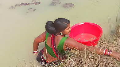 Traditional Village Lady hand fishing   Village fi