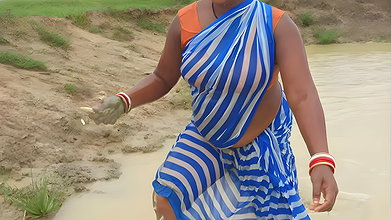 Unbelievable Village women fishing in village pond