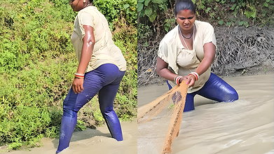 Village Women New Net fishing video 6